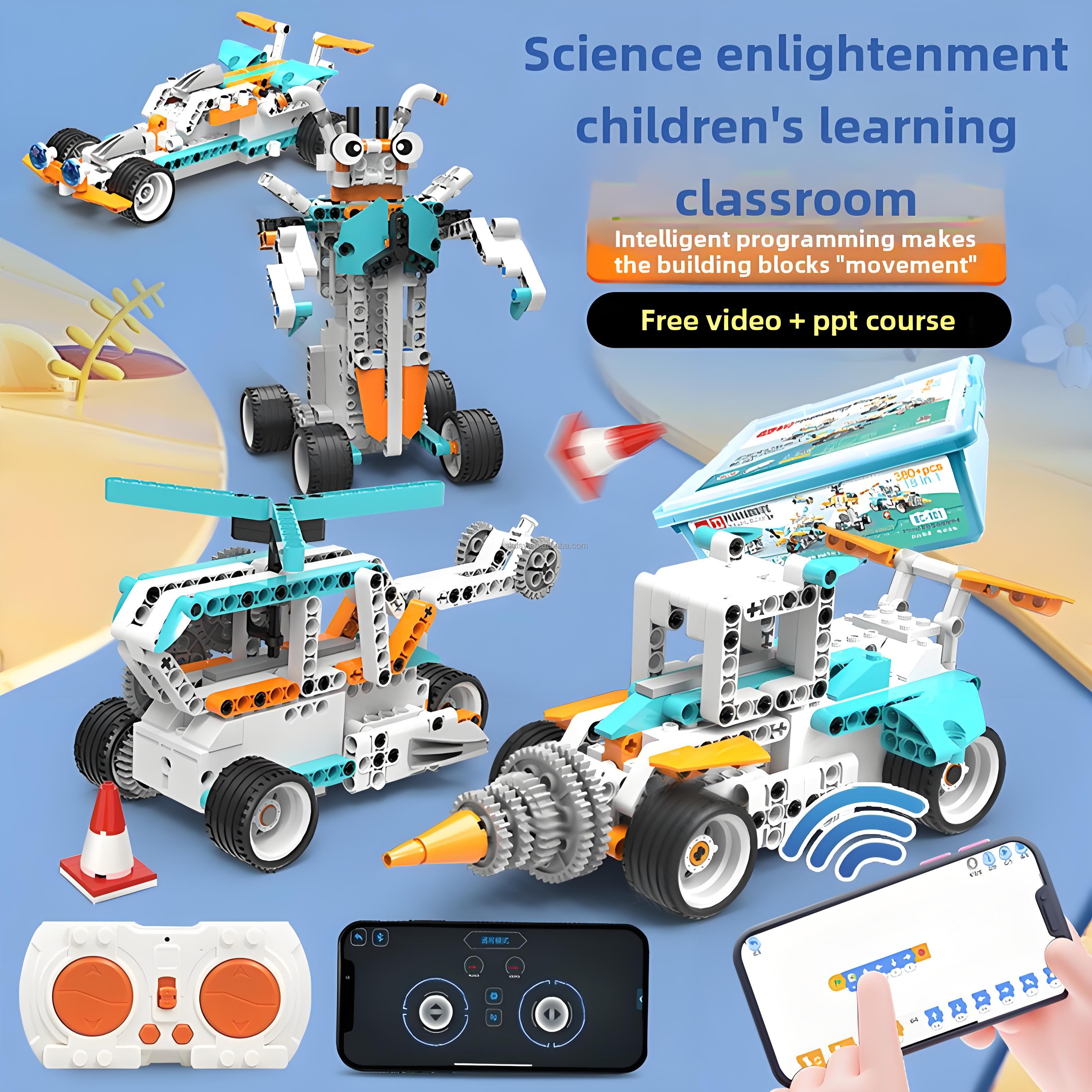 STEM Robotics Building Blocks APP Programming Remote Control Robot Kit Educational Coding Toy OEM ODM Custom Logo Packaging