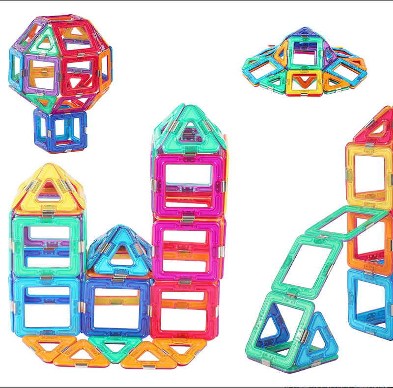 138pcs Plastic Magnetic Construction Building Block Toys Customized Dimensions Kids' Magnetic Constructor Set