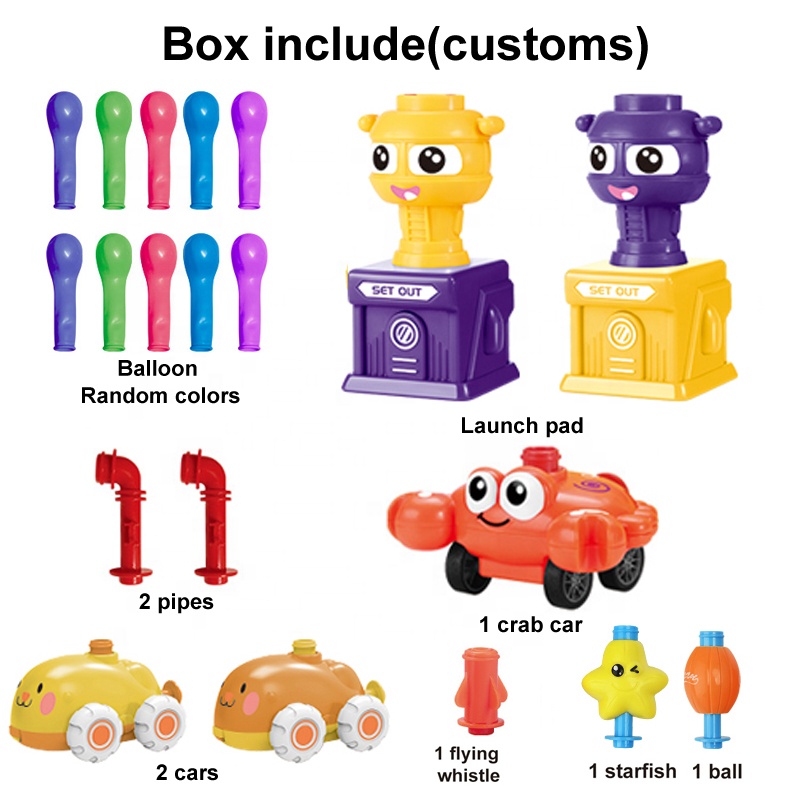 New Arrival Science Experiment Inertial Pressing Launcher Flying Air Power Balloon Car Educational Toys for Kids