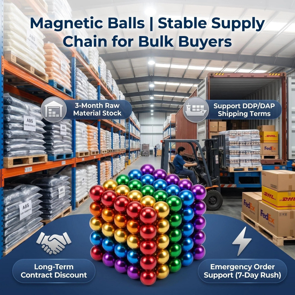 Educational Color Magnetic Balls - Anti-Stress Fidget Toy For Office Home, Non-Toxic ABS Material, CE/RoHS Certified