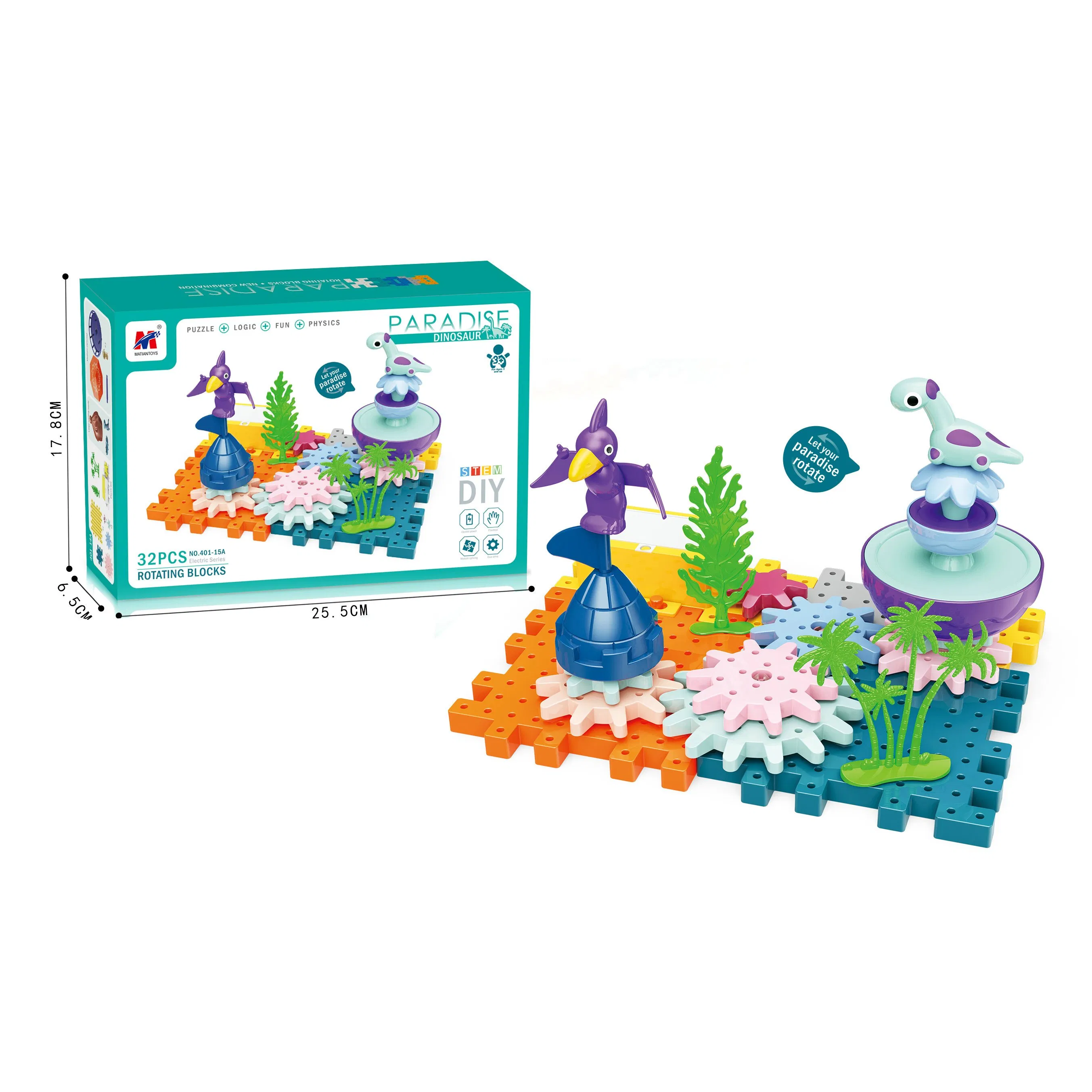 Kids Stem Educational Construction Toys Motorized Spinning Gears DIY Gear Building Blocks Toys