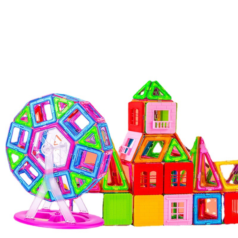 Qianman Large Magnetic Tile Set EN71 Certified CPC Certified Plastic Building Blocks Children Educational Toys