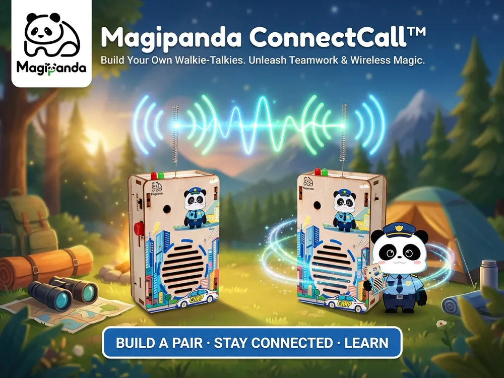 Wooden Walkie Talkie DIY Kit Stem Educational Toy for Children Learning