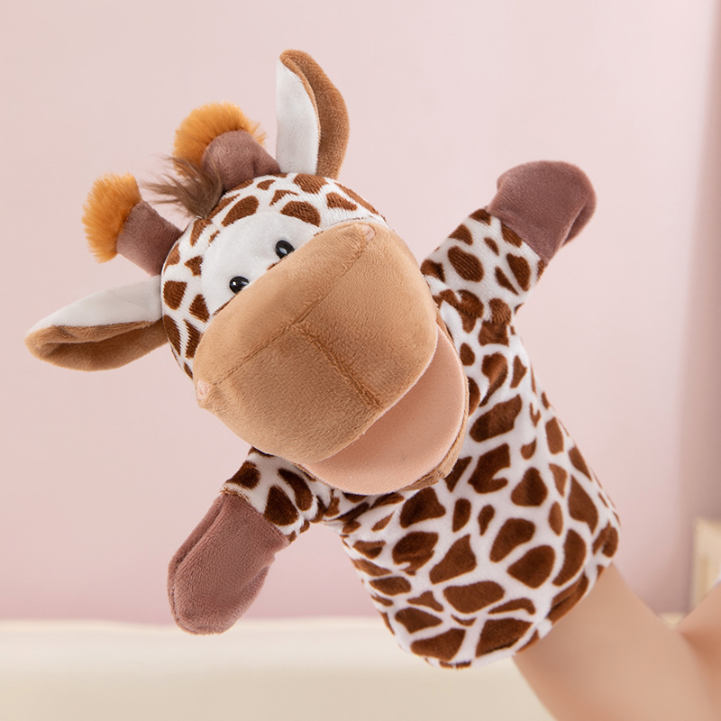 Kawaii Custom Role Play Game Early Education Stuffed Cartoon Forest Animal Plush Finger Hand Puppet Toys