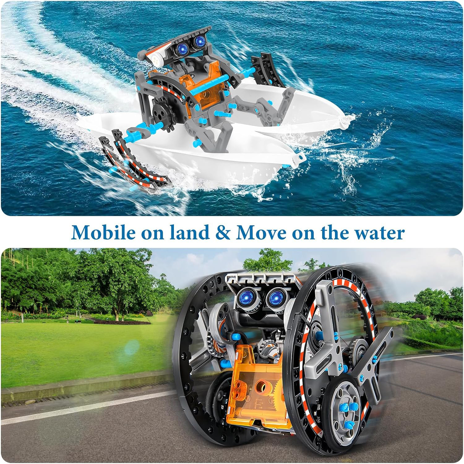STEM 13-in-1 Educational Solar Robot Kit DIY Science Experiment Building Toys Green Energy Robotics for Kids 7-14