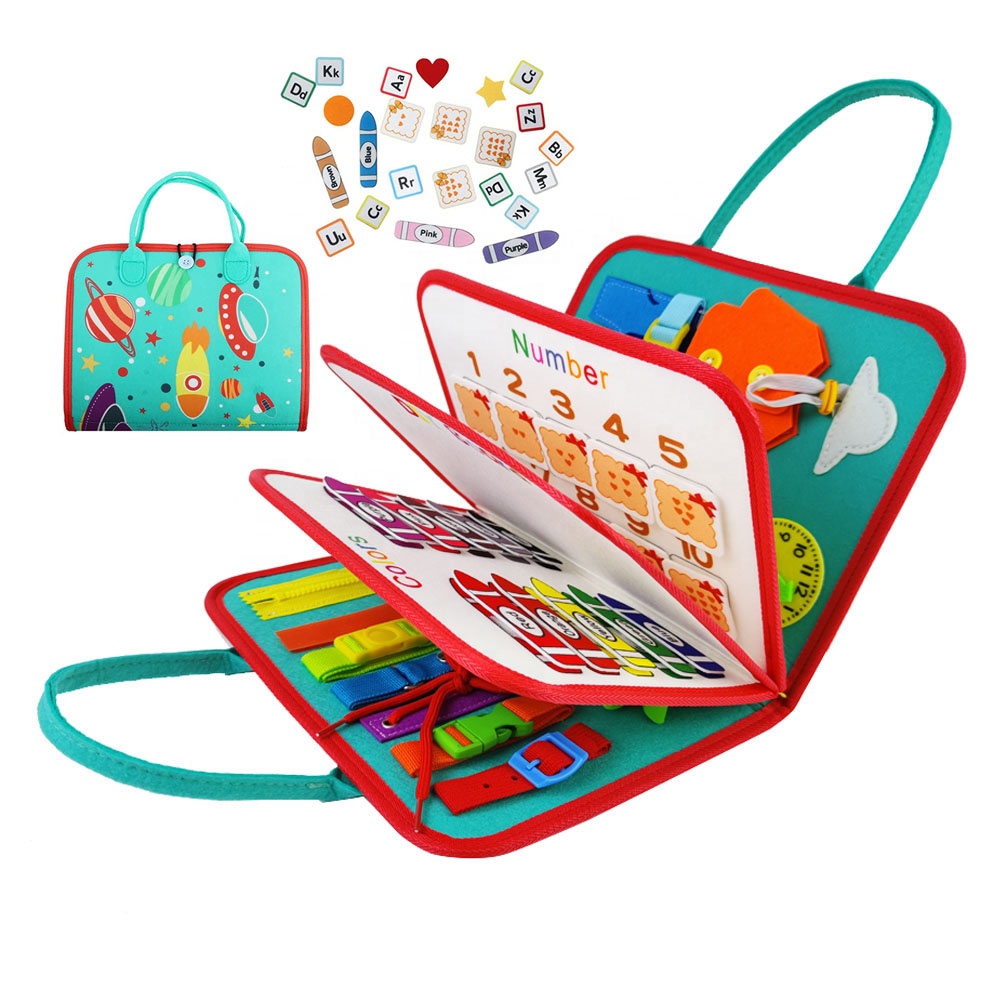 Kids airplane travel friendly sensory board