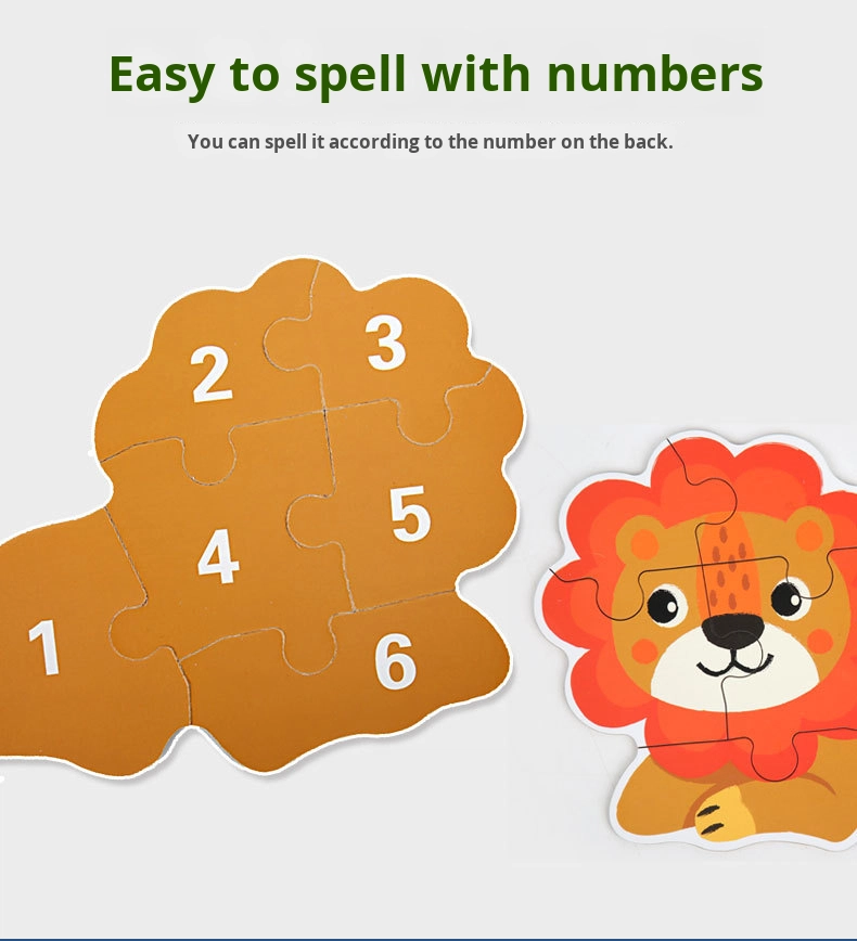 Wooden DIY Toy for 3-6 Years Old Children's Early Education Six-in-One Puzzle Kindergarten Educational Toys Animal Traffic
