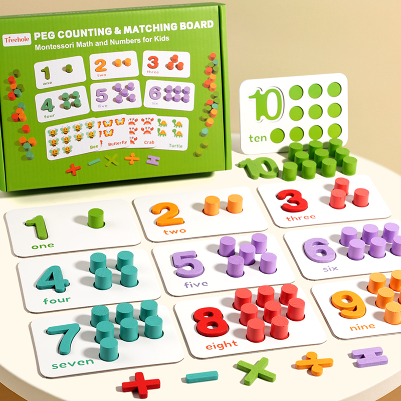 Montessori Math Learning Teaching Aids Number Counting Puzzle Color Alphabet Matching Educational Toys For Kids Boys Girls