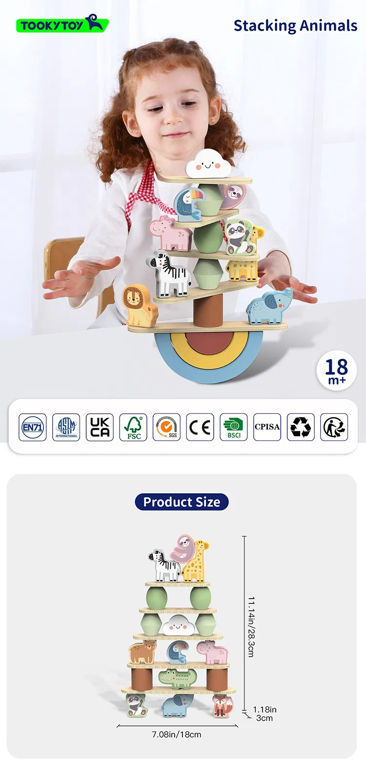 Wooden Animal Balance Blocks Educational Toys for Kids