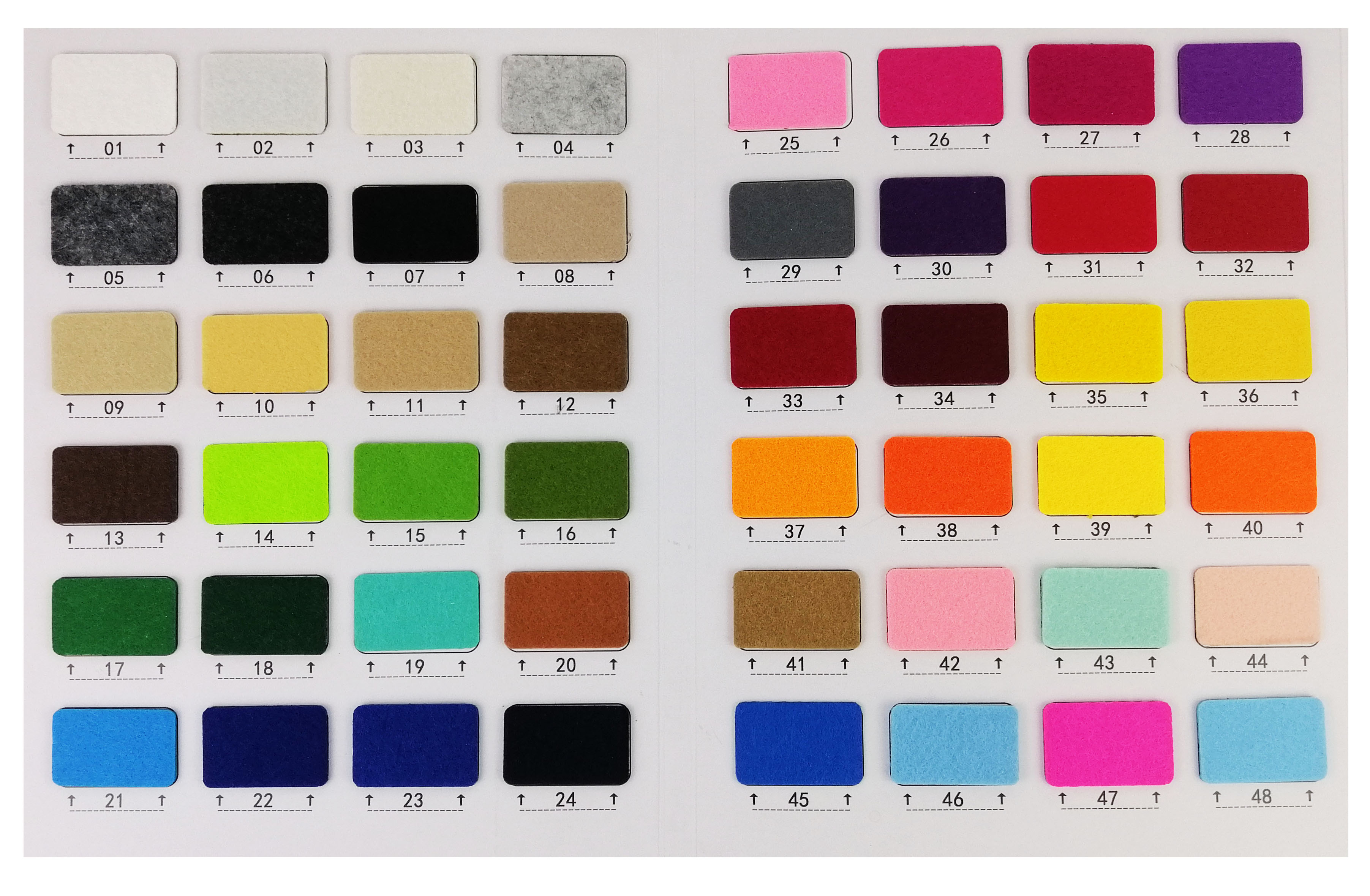 Felt busy board color swatches