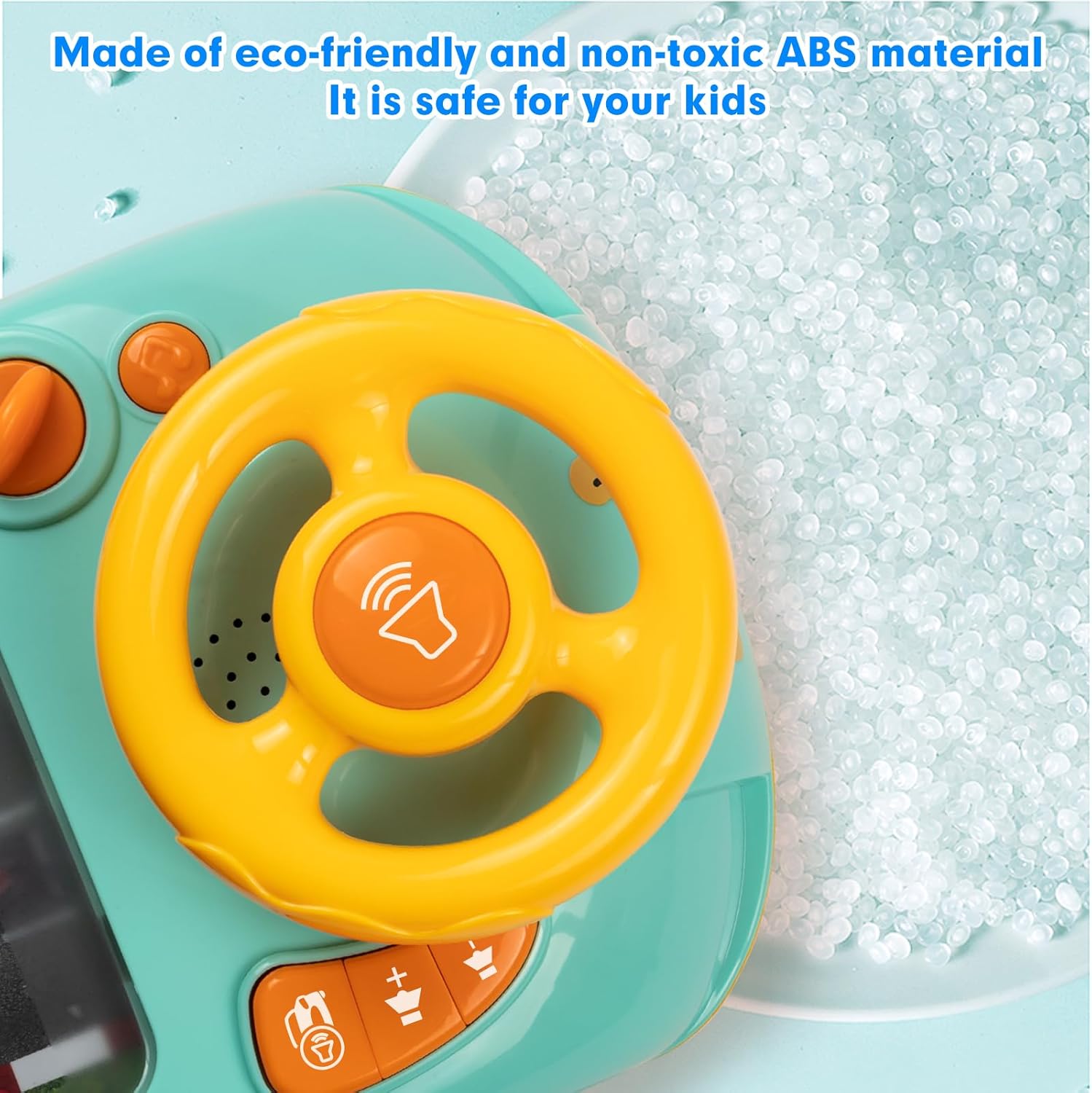 Musical Steering Wheel Toys - CPSIA CPC ASTM Certified Eco-friendly Toddler Simulated Driving Racing Game for Boys 4-6
