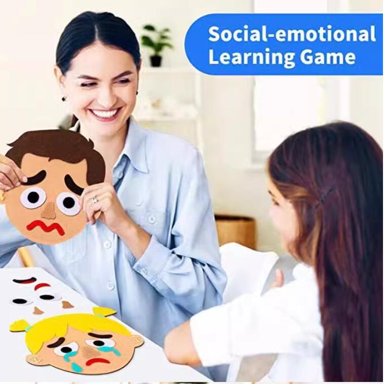 Hot Selling Felt Emotion Face Changing Toys Montessori for Kids Felt Toy Kit Educational Children's Puzzle Early Learning
