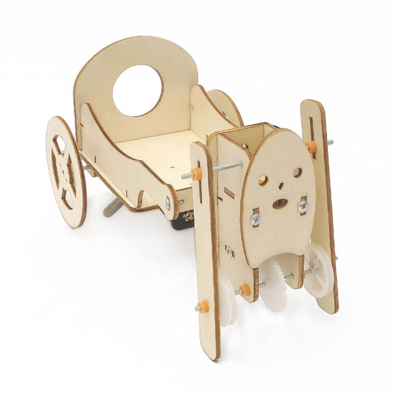Robot Pulling Car Kit Children′ S DIY Stem Creative Scientific Programming Technology Learning Wooden Educational Toys