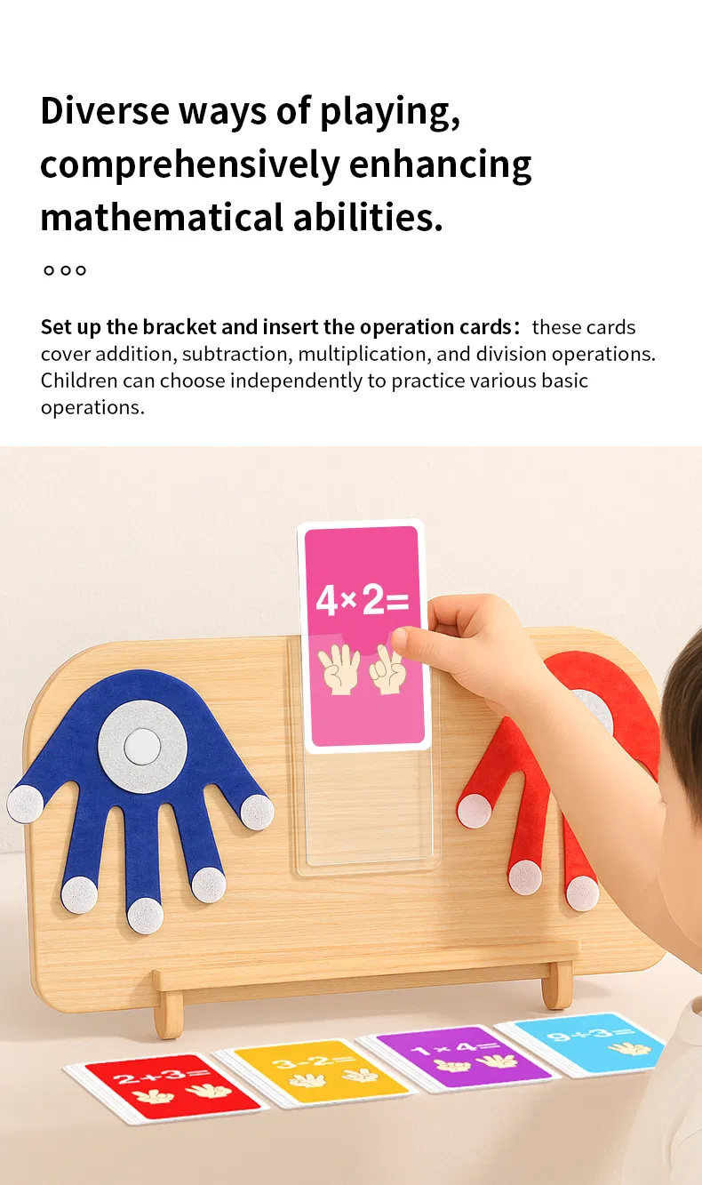 Montessori Wooden Finger Counting Board Math Early Learning Toy for Kids Kindergarten Toy