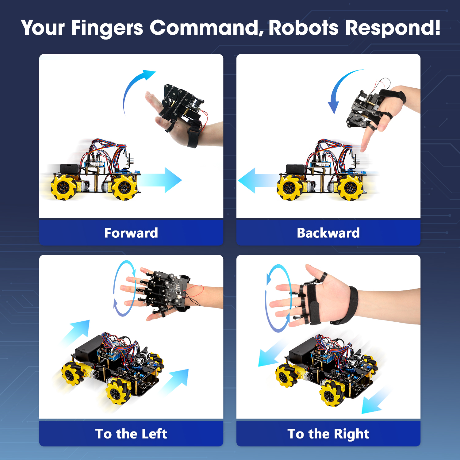 DIY Starter Coding Toy Motion-Sensing Glove Adults Kid Children School Educational Learning Smart Stem Robot Kit Set for Arduino