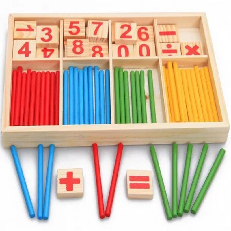 Hot Sale Wood Number Counting Sticks Toys Montessori Educational Early Learning Wooden Math Puzzle Toy for Children Boys &amp; Girl