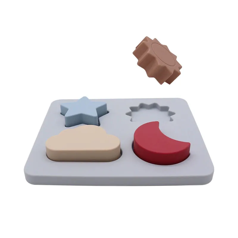 BPA Free Silicone Puzzle Toy for Toddlers Montessori Learning Board