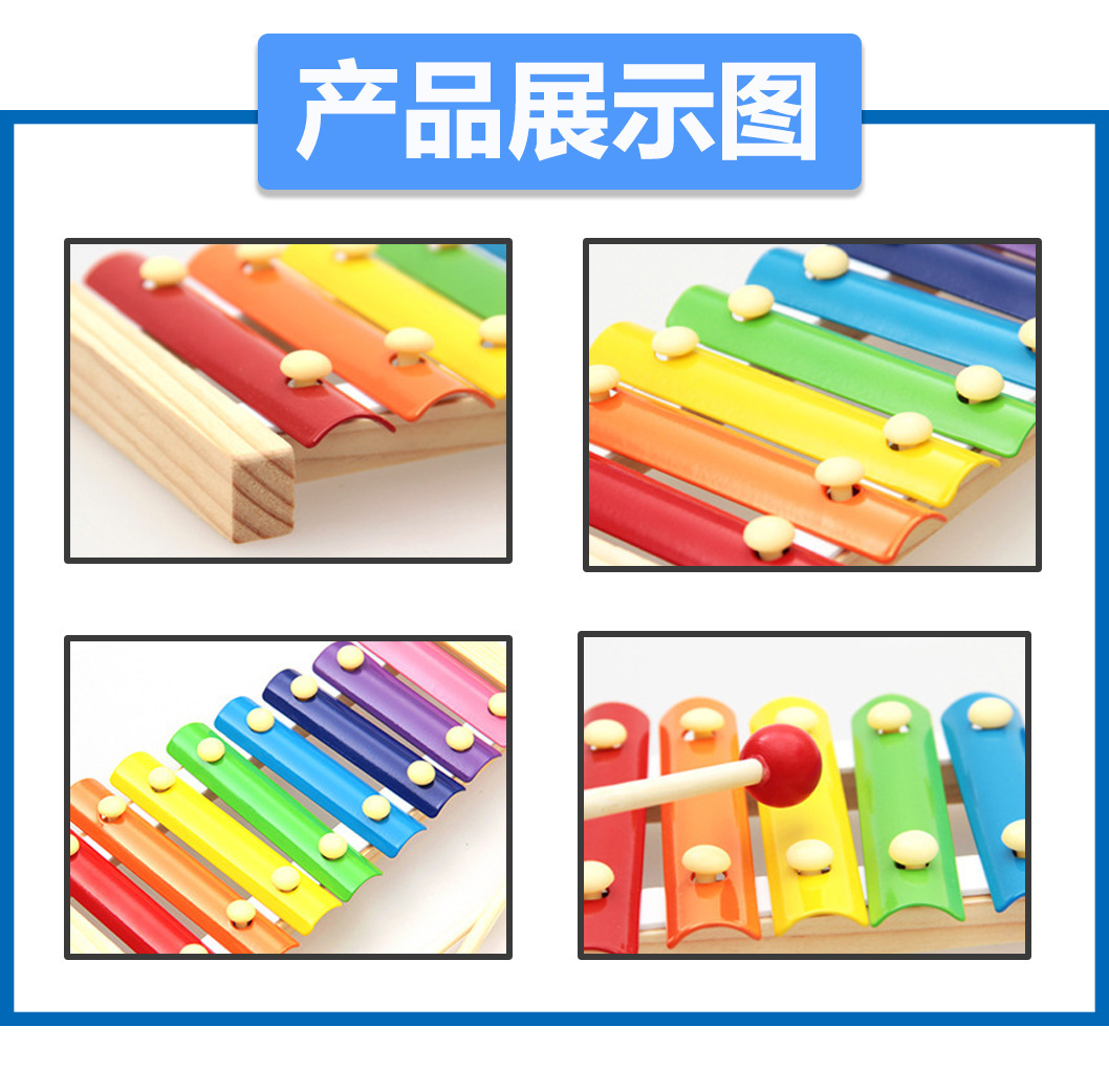 Hot Selling Early Educational Toys for Kids Wooden Musical Instruments Wooden Toy Xylophone