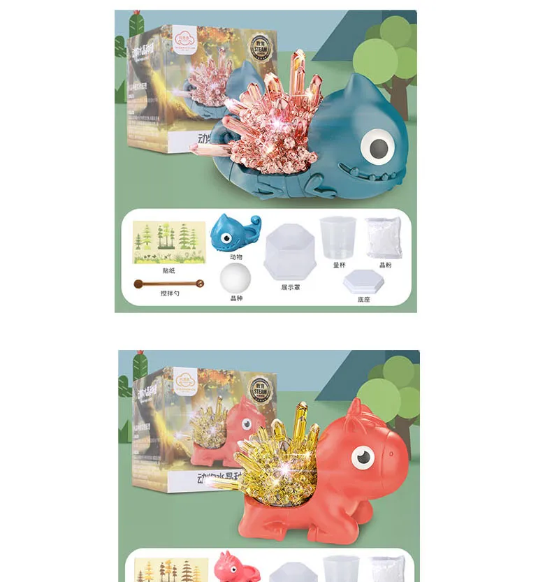 Crystal Growing Kit for Kids Dinosaur Educational Science Stem Toy