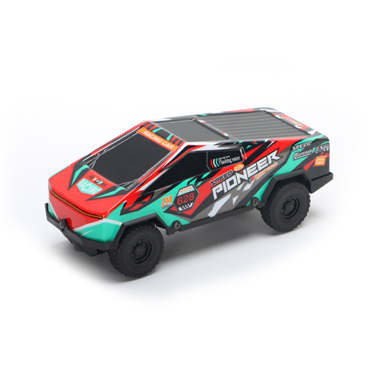 Kids Friction Powered Truck, 1:18 Scale Inertia Car With Light Music, Educational Pretend Play Toy For Toddlers Battery Included