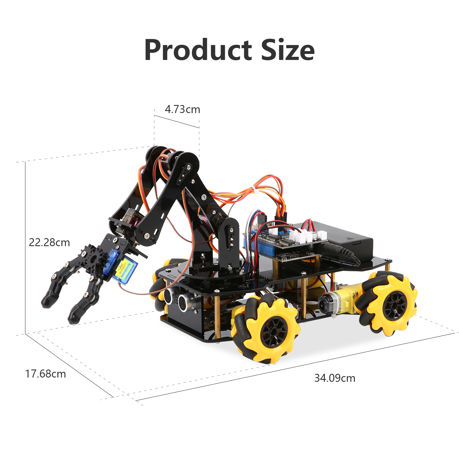 ACEBOTT ESP32 Robotic Arm Car DIY Kit Smart Remote Control Robot STEM Education Programming Coding Learning Toy for Arduino