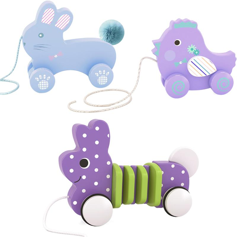 Interactive Wooden Push &amp; Pull Toy for Kids' Learning