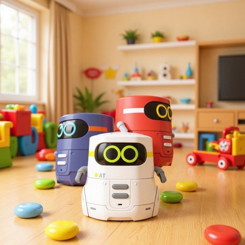 Smart Robot Toy For Kids, Mini Interactive Talking Robot With Voice Repeating Recording Singing Dancing LED Eyes
