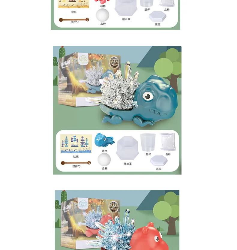 Crystal Growing Kit for Kids Dinosaur Educational Science Stem Toy
