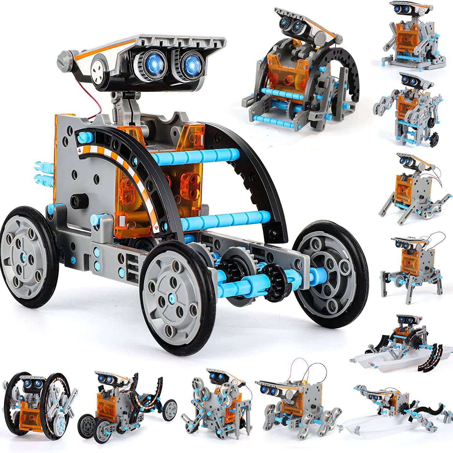 STEM 13-in-1 Educational Solar Robot Kit DIY Science Experiment Building Toys Green Energy Robotics for Kids 7-14