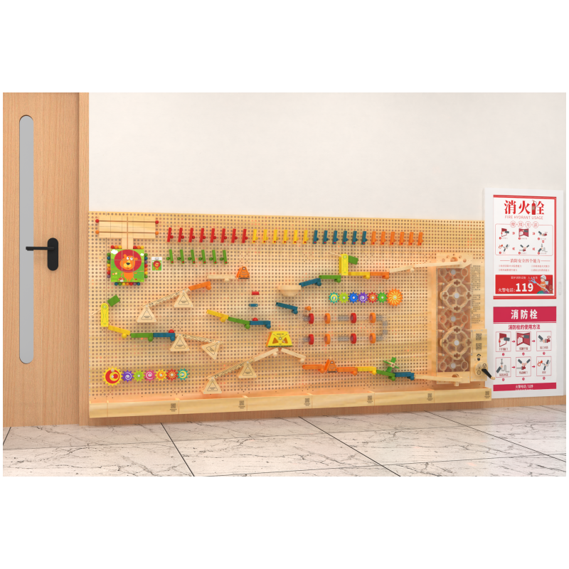 Kindergarten Customized DIY Wooden Educational Wall Panel Toys Interactive Wall Play Creative Steam Toys for Preschool Corridor