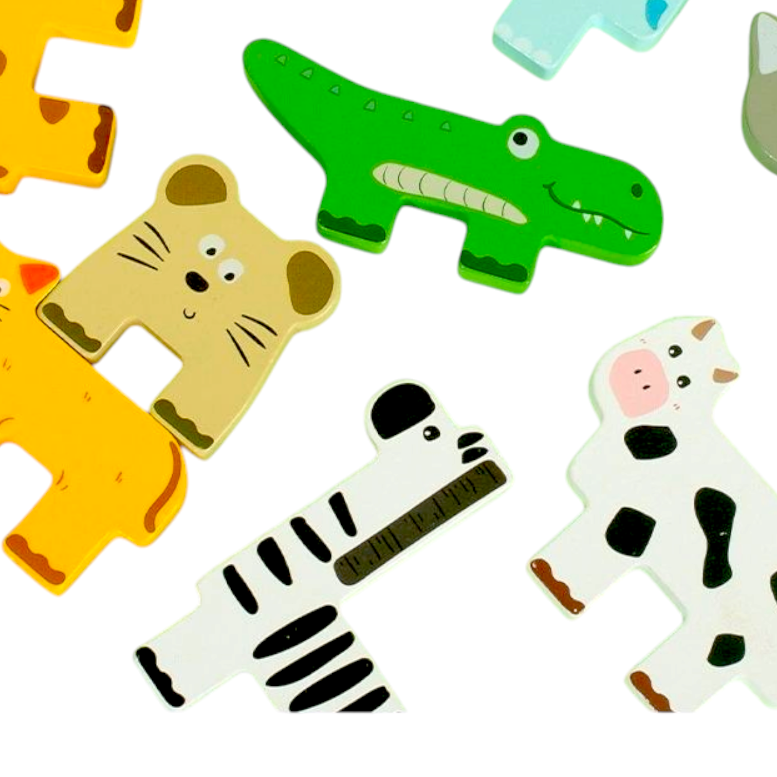 Wooden Animal Blocks Sorting & Stacking Toy Detail