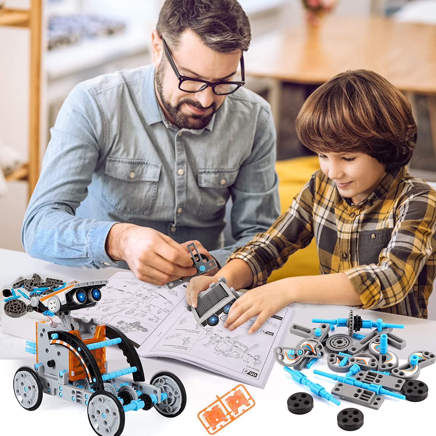 STEM 13-in-1 Educational Solar Robot Kit DIY Science Experiment Building Toys Green Energy Robotics for Kids 7-14
