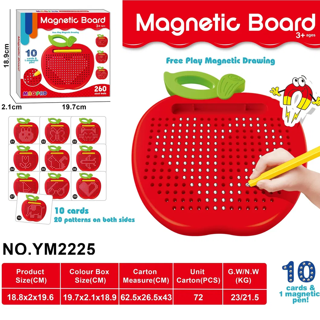 DIY Painting Toys Fruit Shape Play Games Magnetic Ball Magnetic Drawing Board Educational Painter Gift Toys for Baby