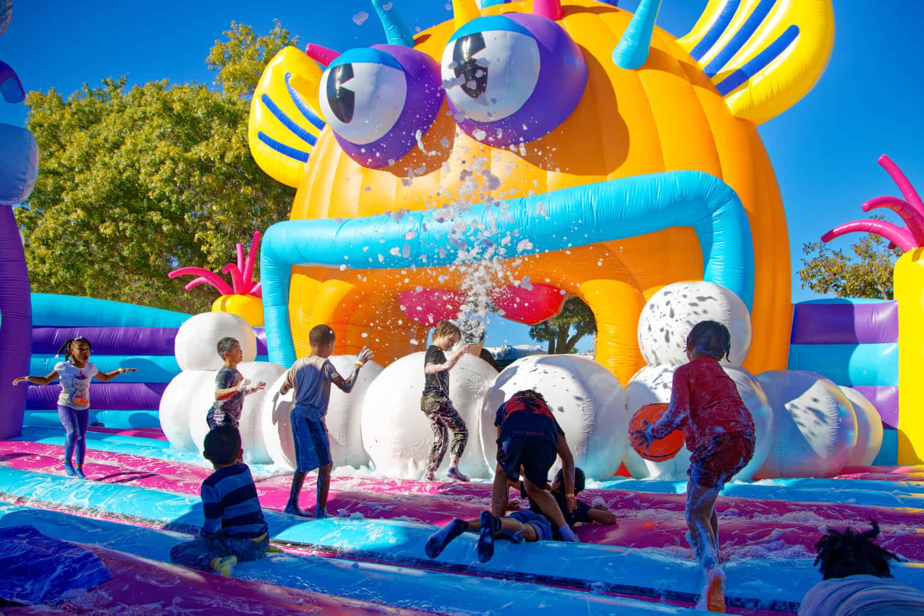Commercial Outdoor Octopus World Inflatable Theme Park Inflatable Outdoor Playground for Kids Blow up Foam Party