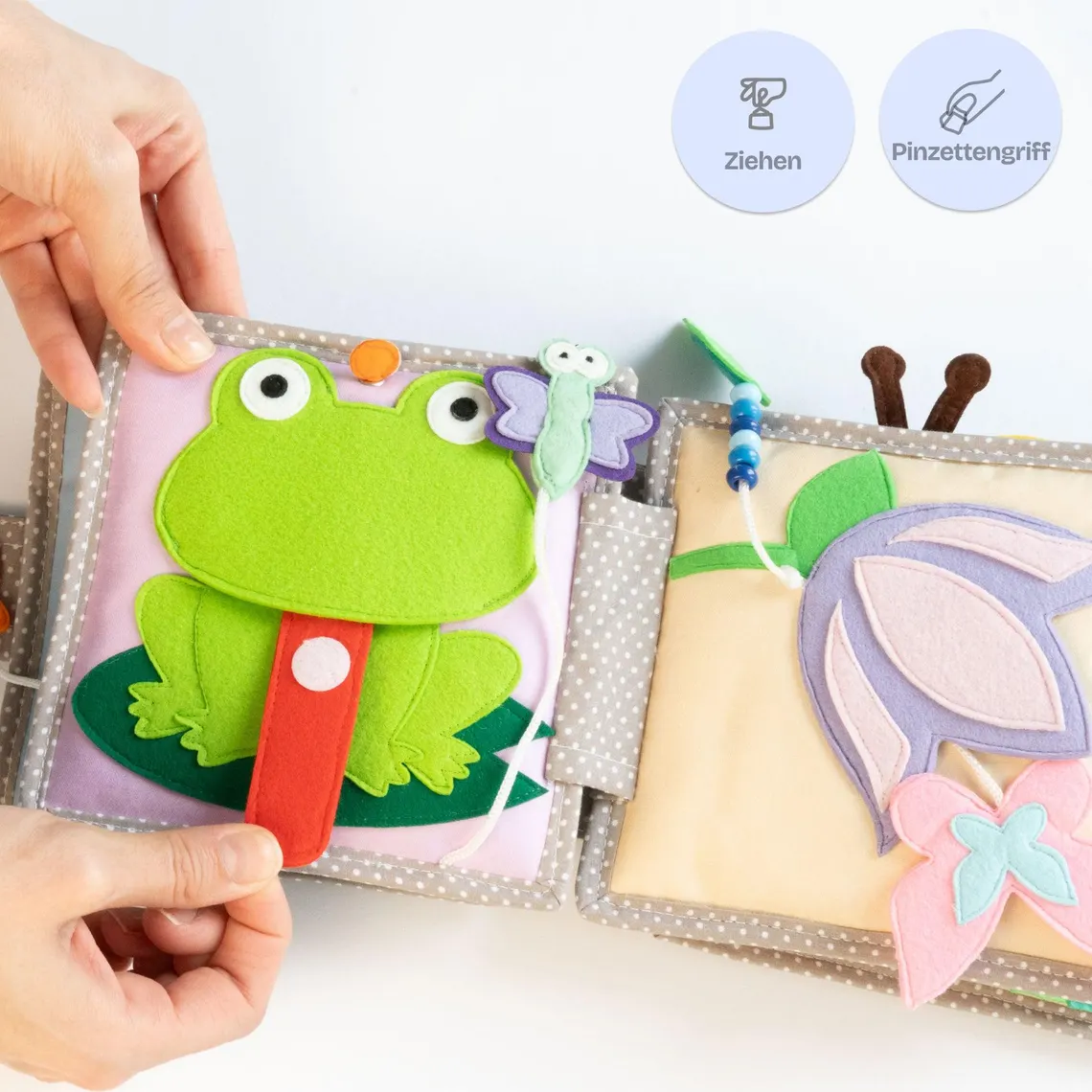 Montessori Toddler Early Education Learning Board Book Felt Animal Cognition Tools Kids Baby Educational Toys