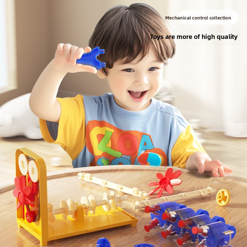STEM Science Engineering Toy Engine Model DIY Children's Educational Gear Block Box Mechanical Enlightenment for Experiments