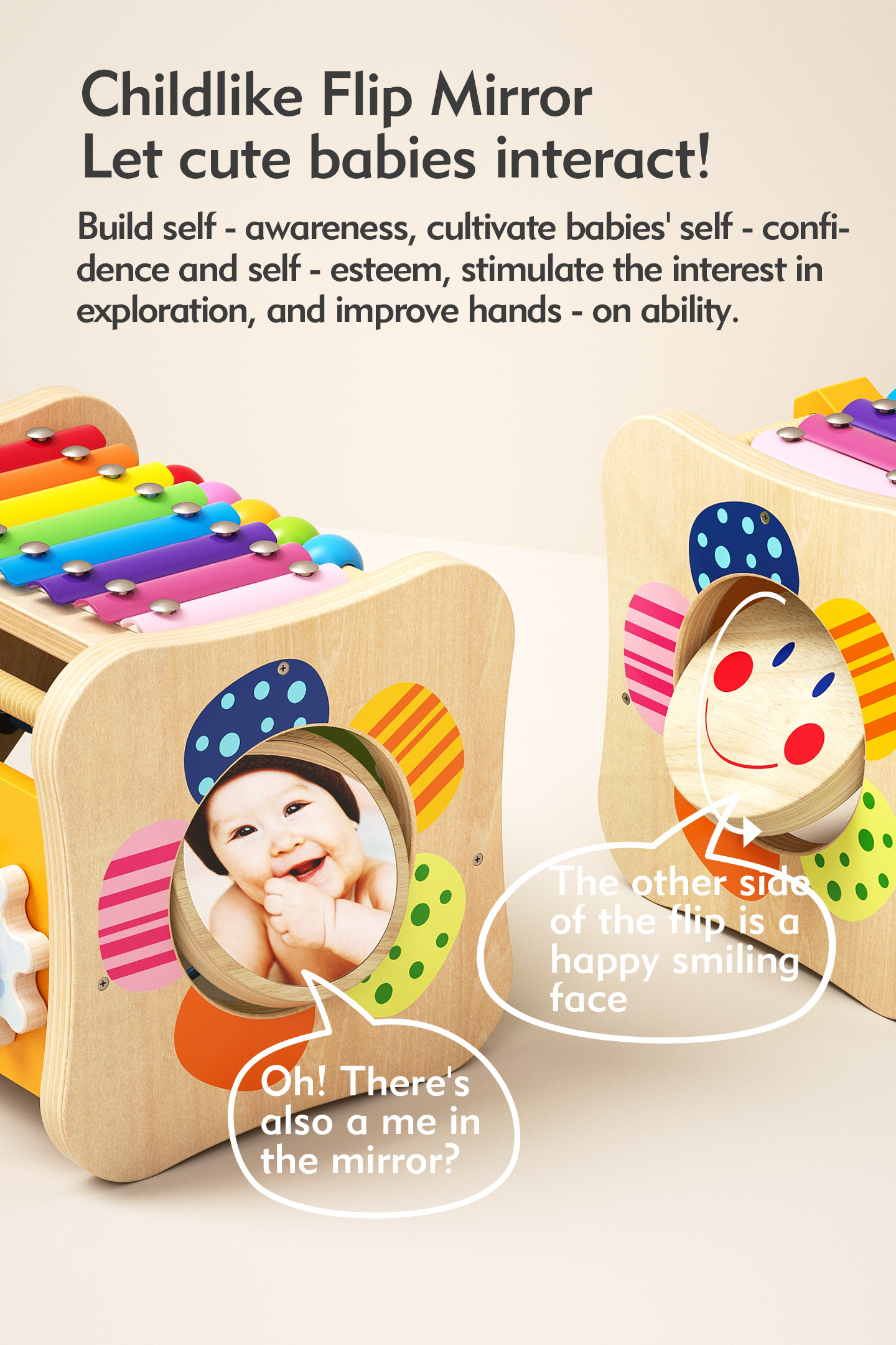 Montessori Wooden Educational Toys for Toddlers 1-2 Years Sensory Multi-Functional Activity Box