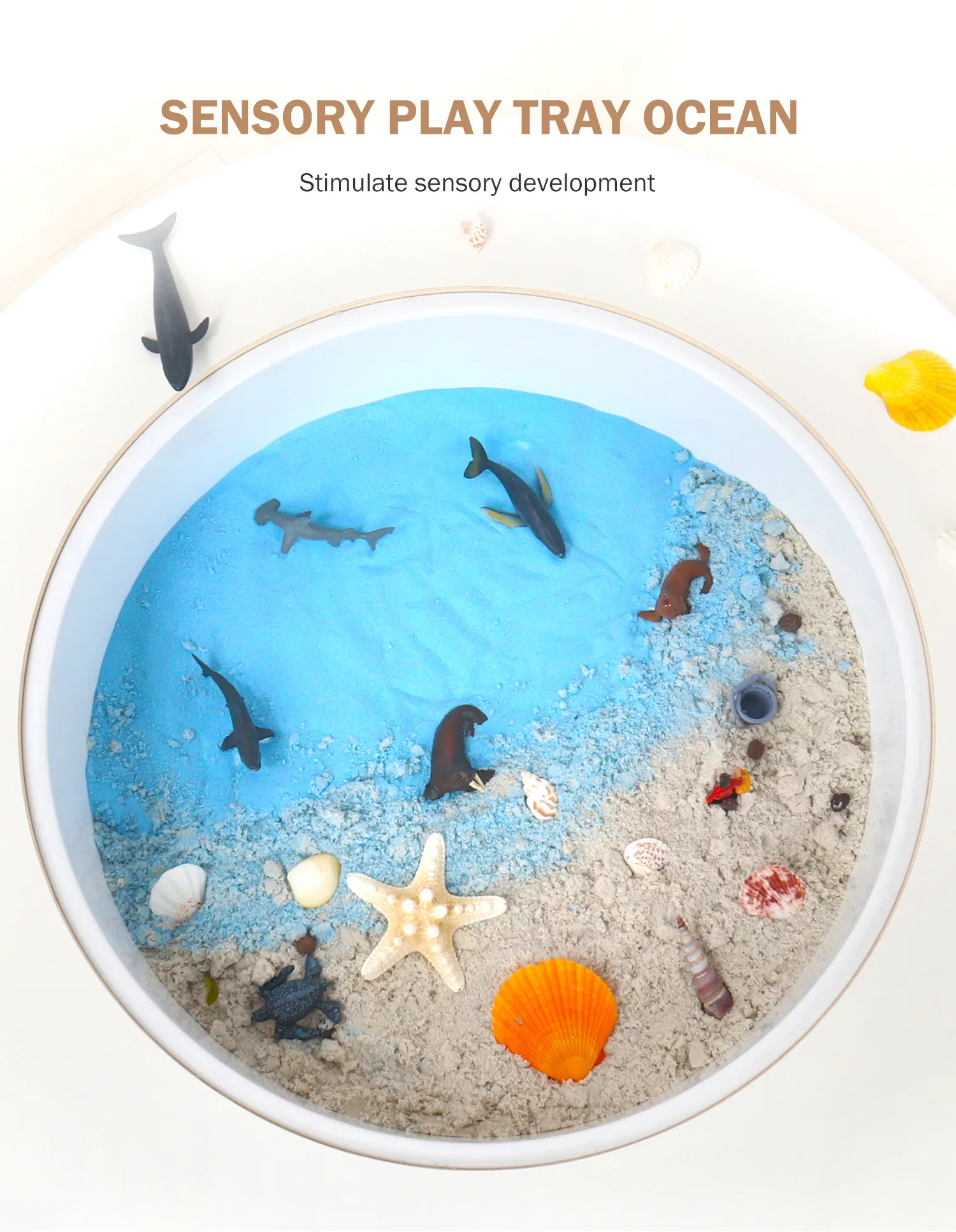 Montessori Baby Kids Sensory Play Tray Lid Early Education Toys Detail 1