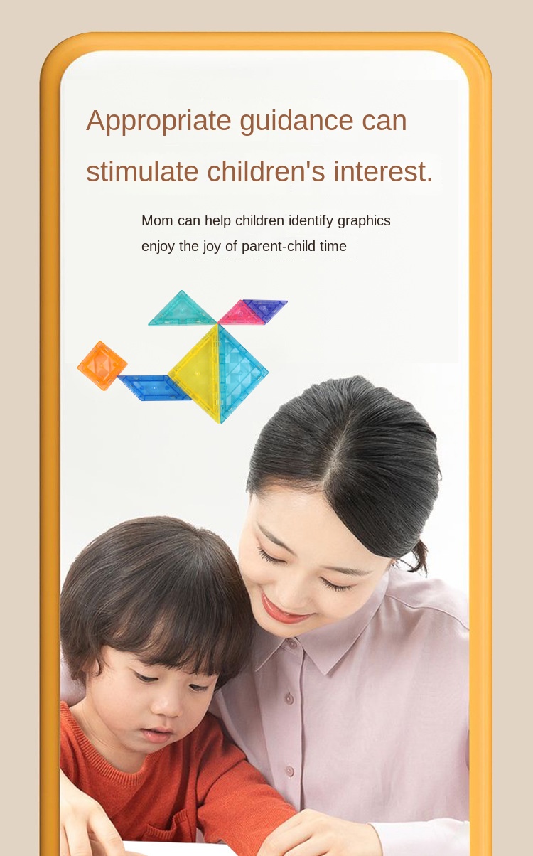 Magnetic Tangram Puzzles for First Grade Math Teaching Special Educational Toys for Kindergarten Primary School Students