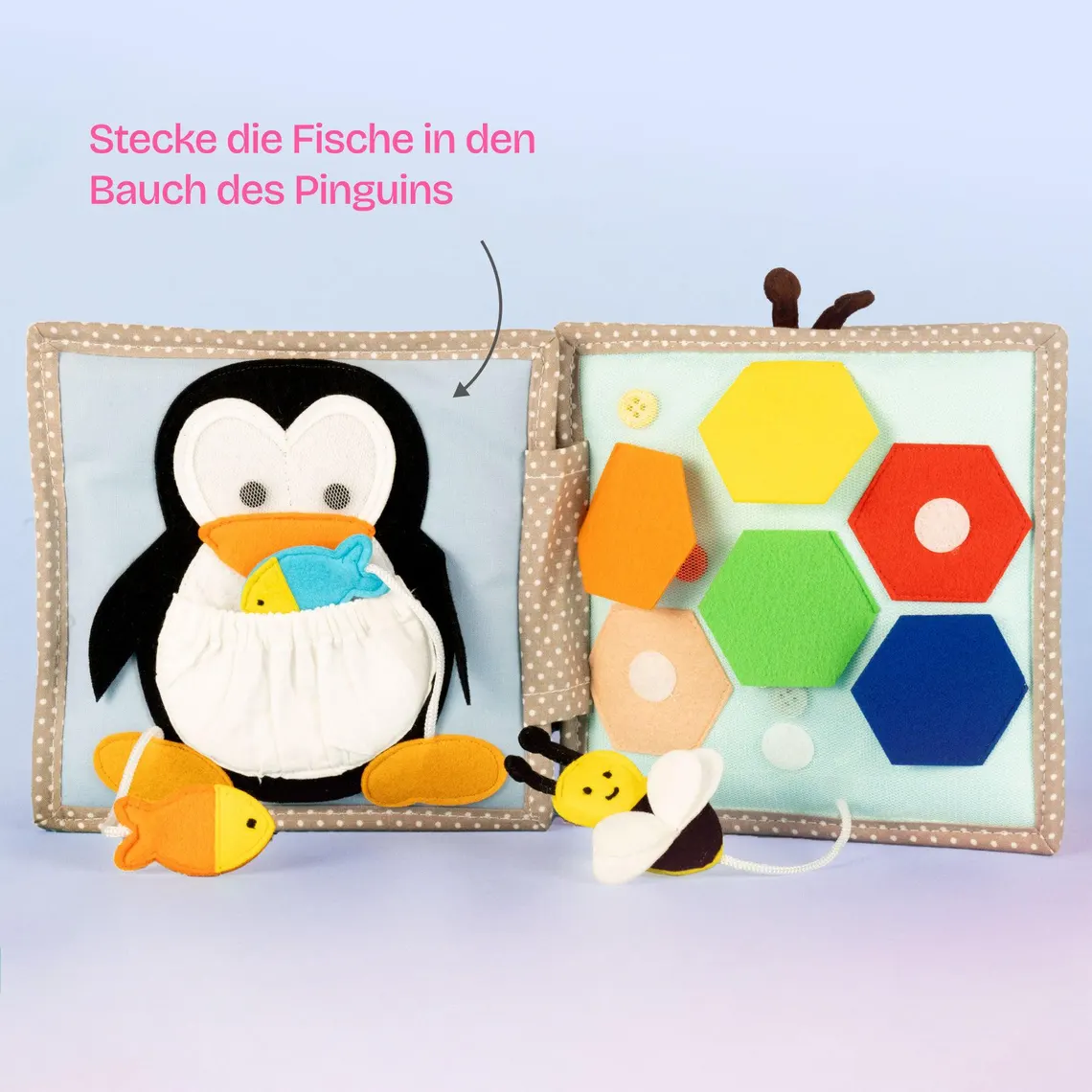 Montessori Toddler Early Education Learning Board Book Felt Animal Cognition Tools Kids Baby Educational Toys