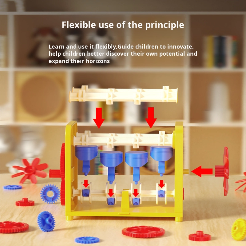 STEM Science Engineering Toy Engine Model DIY Children's Educational Gear Block Box Mechanical Enlightenment for Experiments
