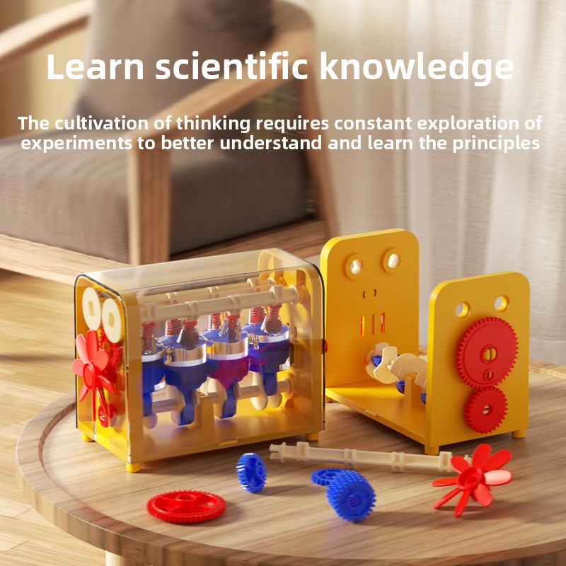 STEM Science Engineering Toy Engine Model DIY Children's Educational Gear Block Box Mechanical Enlightenment for Experiments