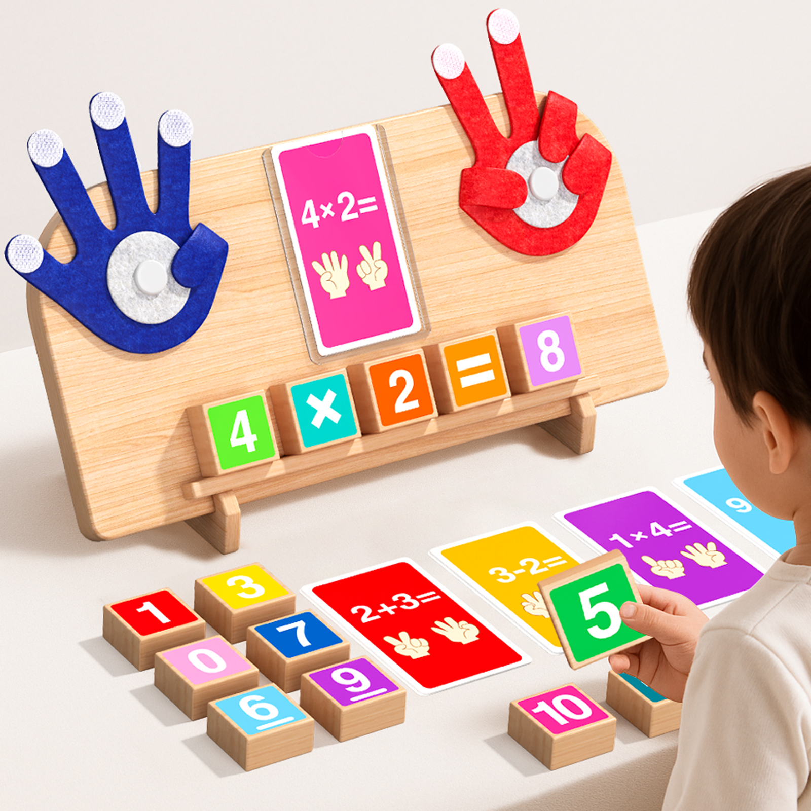 Custom Montessori Finger Math Learning Games Number Counting Puzzle Abacus Teaching Aids Educational Toys For Kids Preschool