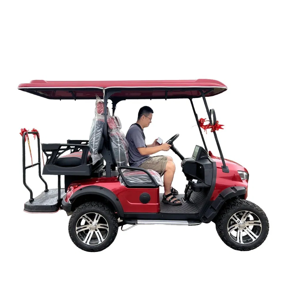 4-Seat Lithium Battery Folding Seat Solar Panels Powered Golf Cart Electric