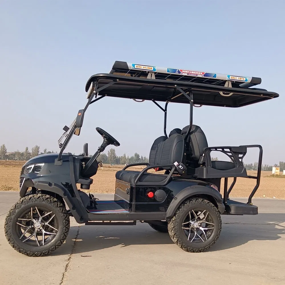 Newest Hot Sale 2 4 Seats Mini Powered Golf Car China Factory Manufacture 60V Solar Panels 4 Wheel Beach Buggy Golf Cart