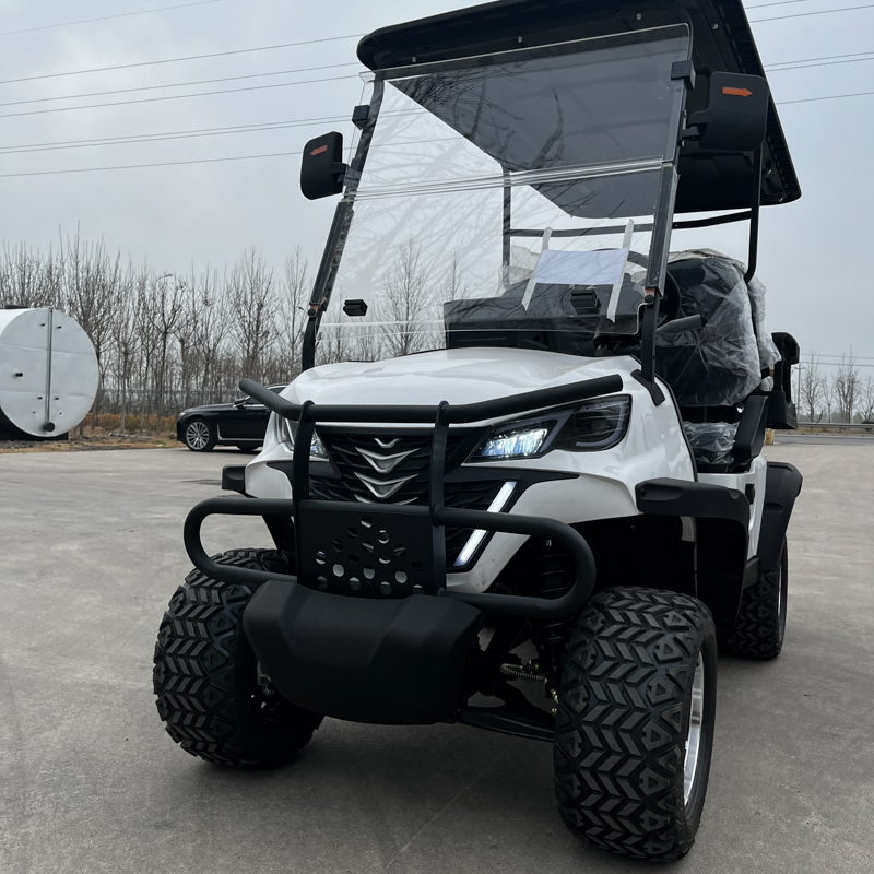 High-Performance 4 Seats Golf Carts for Sale with Foldable Seats and Customizable Cargo Box