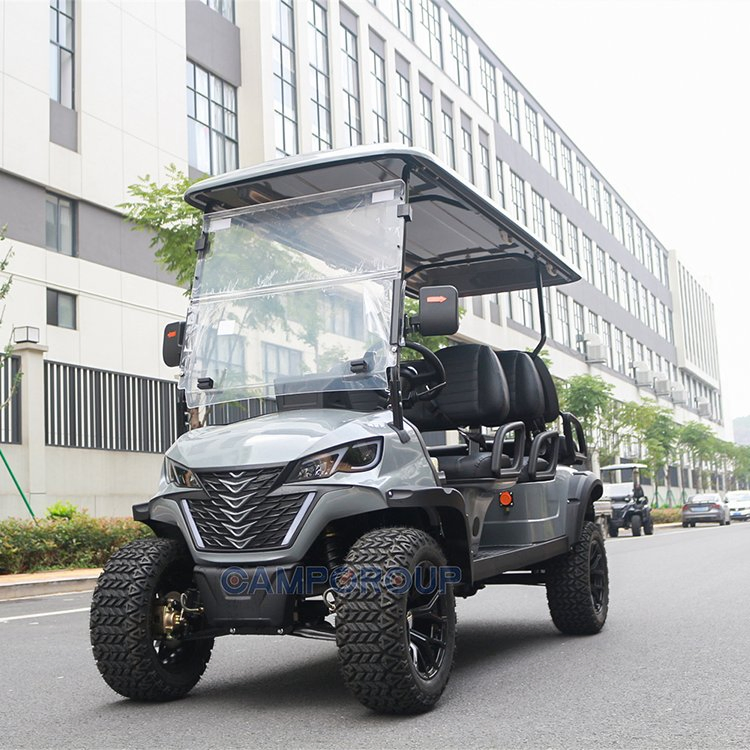 6-Seater Electric Utility Vehicle 48V Battery Powered Golf Cart with Solar Panel Steel Material EEC Certified