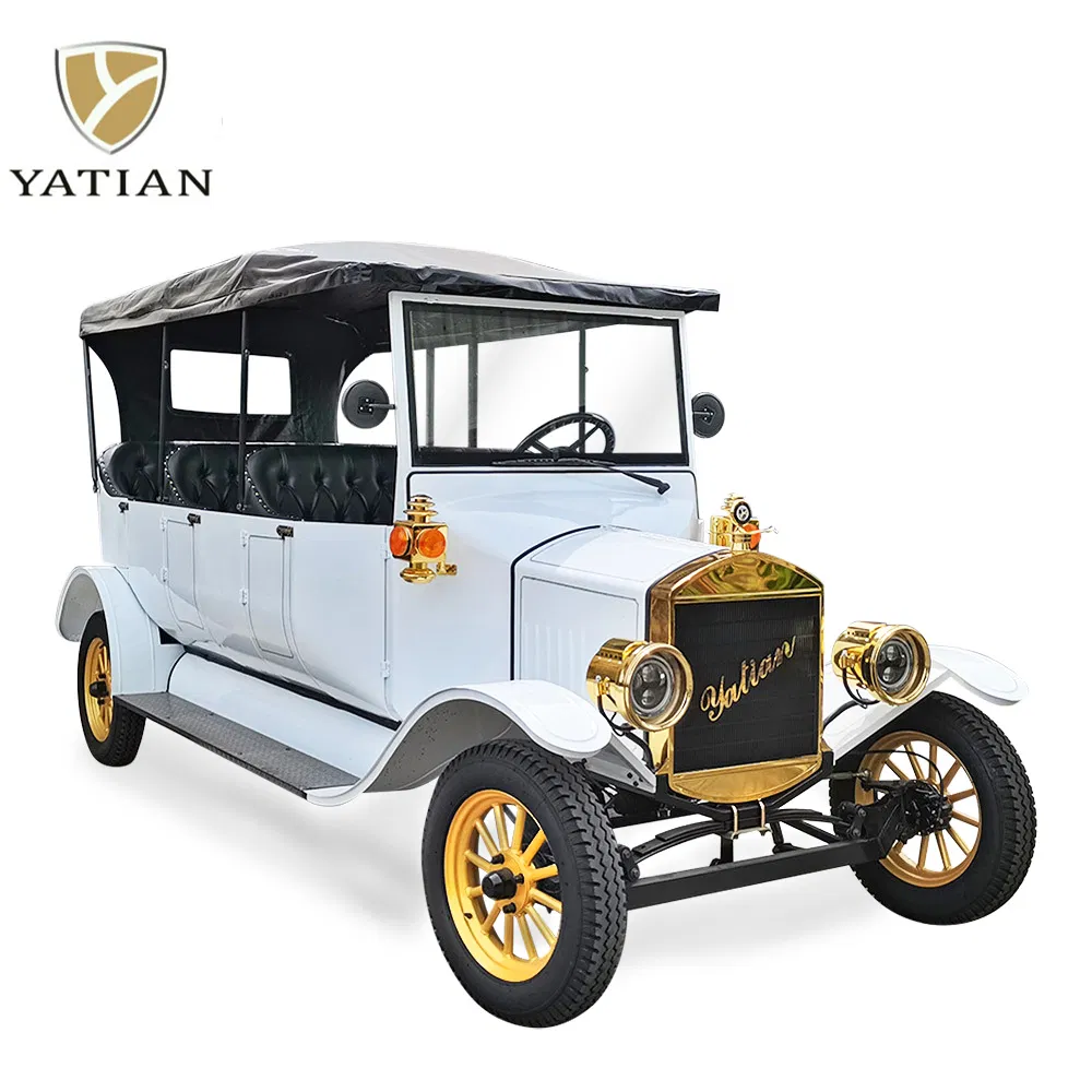 Classic Vintage Electric Golf Cart 8-Seater Retro Vehicle for Wedding &amp; Resort Transport