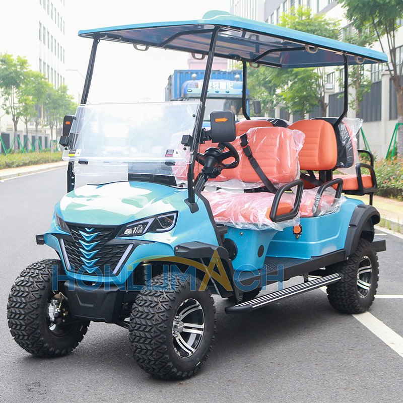 Blue 6 Seater Electric Golf Cart USA Hot Selling Golf Carts Gas Powered Gasoline