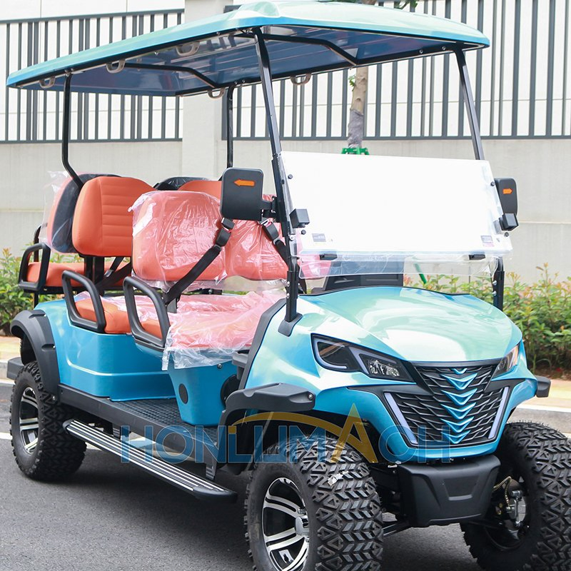Blue 6 Seater Electric Golf Cart USA Hot Selling Golf Carts Gas Powered Gasoline